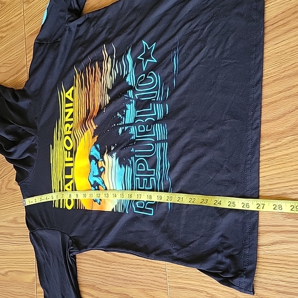 HUSTLE hoodie long sleeves tee size Medium logo front CALIFORNIA REPUBLIC - Picture 10 of 14